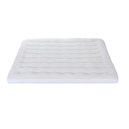 Giselle Bedding Pillowtop Mattress Topper 5cm Reversible Cooling & Soft Coral Fleece Pad for Back Pain Relief, Washable Skin-friendly Bed Protector with 45cm Deep Pocket King 4