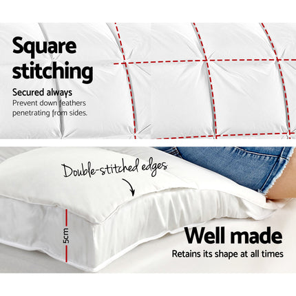 Giselle Bedding Pillowtop Mattress Topper 5cm Thick Pad for Back Pain Relief Washable Underlay Protector 1000GSM Microfibre Filling 45cm Deep Pocket King 5