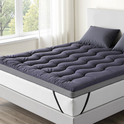 Giselle Bedding 5cm Pillowtop Topper Bamboo Polyester Blend Fibre Pad for Back Pain Relief Washable Overfilled Bed Protector 500GSM Queen 7