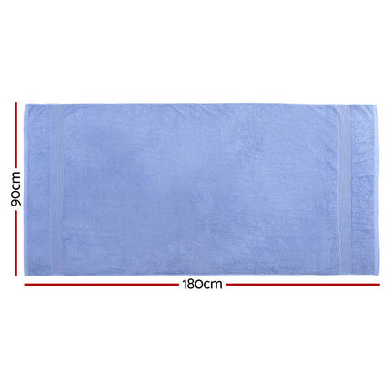 2 Pack Bath Sheets Set Cotton Extra Large Towel Blue 2