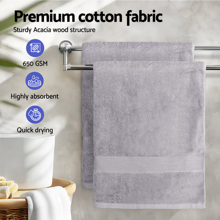 2 Pack Bath Sheets Set Cotton Extra Large Towel Grey 5