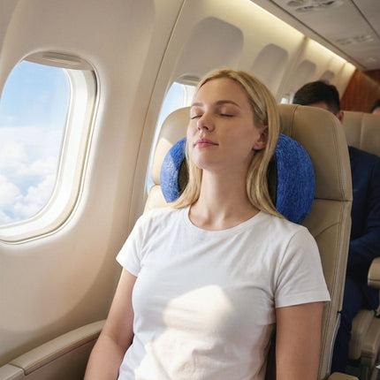 Wanderlite Travel Pillows for Airplanes Ergonomic Memory Foam Neck Pillow, Breathable & Washable Cover, Travel Bag Included, Airplane Pillow for Airplane, Car, Office and Home, Blue 7