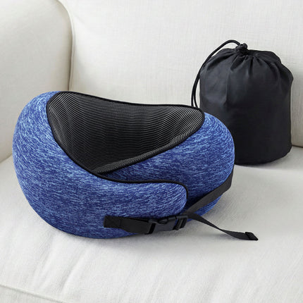 Wanderlite Travel Pillows for Airplanes Ergonomic Memory Foam Neck Pillow, Breathable & Washable Cover, Travel Bag Included, Airplane Pillow for Airplane, Car, Office and Home, Blue 10