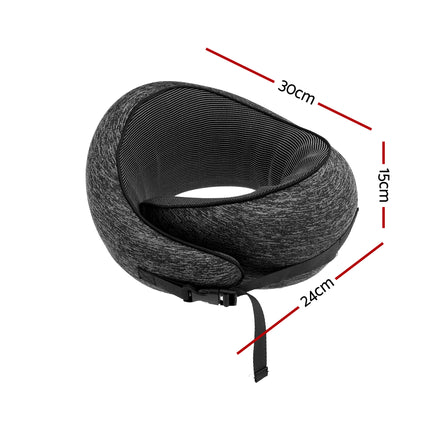 Wanderlite Travel Pillows for Airplanes Ergonomic Memory Foam Neck Pillow, Breathable & Washable Cover, Travel Bag Included, Airplane Pillow for Airplane, Car, Office and Home, Dark Grey 2