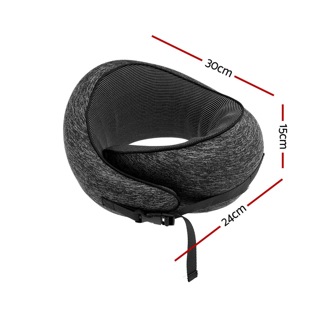 Wanderlite Travel Pillows for Airplanes Ergonomic Memory Foam Neck Pillow, Breathable & Washable Cover, Travel Bag Included, Airplane Pillow for Airplane, Car, Office and Home, Dark Grey 2