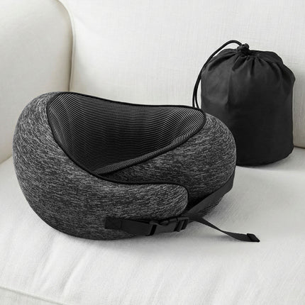 Wanderlite Travel Pillows for Airplanes Ergonomic Memory Foam Neck Pillow, Breathable & Washable Cover, Travel Bag Included, Airplane Pillow for Airplane, Car, Office and Home, Dark Grey 10