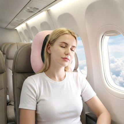 Wanderlite Travel Pillow for Airplanes Memory Foam Neck Pillows for Traveling, Soft & Washable Cover with Storage Bag, Portable Plane Accessories for Airplanes Offices Cars, Pink 7