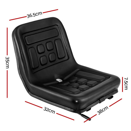 Giantz Tractor Seat Forklift Excavator Universal Suspension Truck Chair PU Leather 2