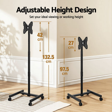 Artiss TV Stand 13-50" Universal Mobile Adjustable Height TV Stand with Wheels 7