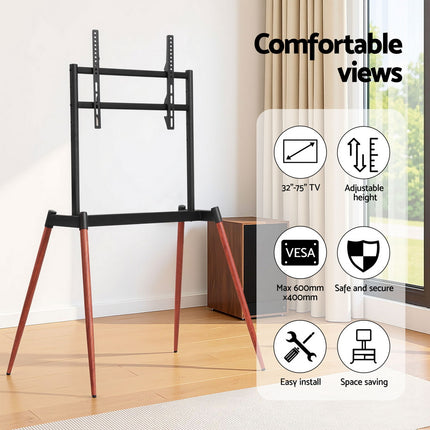 Artiss TV Stand 32-75 inch LED LCD Screen Wooden Floor Easel Height Adjustable 5