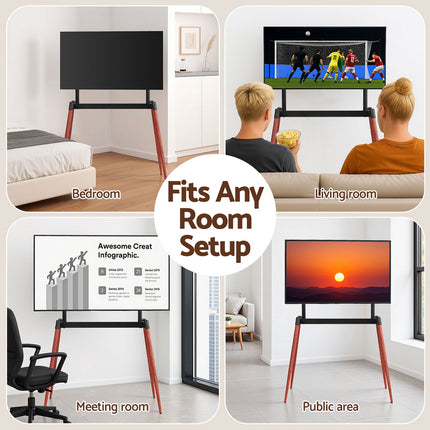 Artiss TV Stand 32-75 inch LED LCD Screen Wooden Floor Easel Height Adjustable 7
