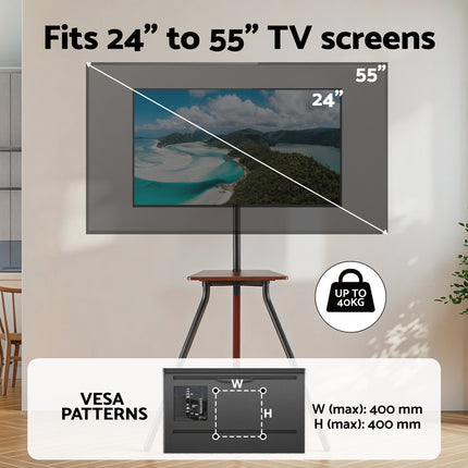 Artiss TV Stand Wooden Tray 24-55" Swivel Height Adjustable 6