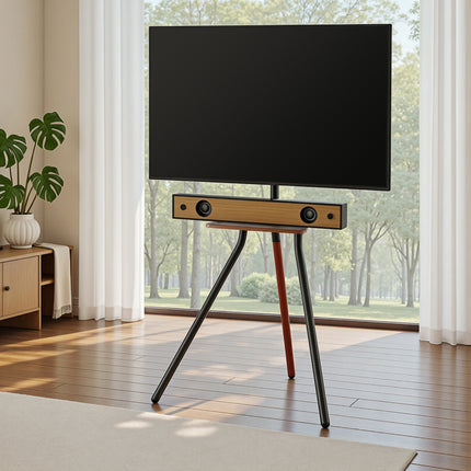 Artiss TV Stand Wooden Tray 24-55" Swivel Height Adjustable 8
