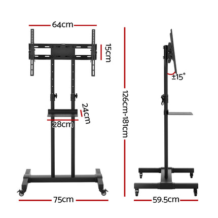 Artiss Mobile TV Stand for 23"-65" TVs Mount Bracket Portable Solid Trolley Cart 2