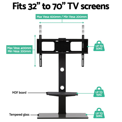 Artiss TV Stand Mount Bracket for 32"-70" LED LCD 2 Tiers Storage Floor Shelf 4