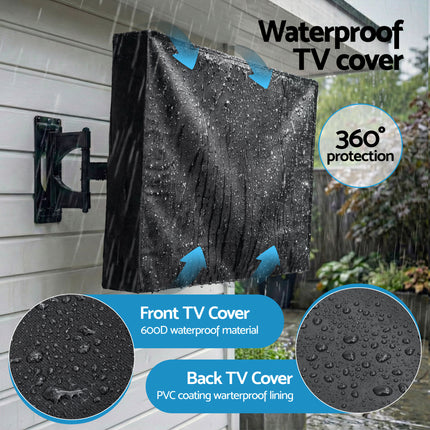 Artiss 55-58 Inch TV Cover Waterproof Outdoor Patio Flat Television Protector 7