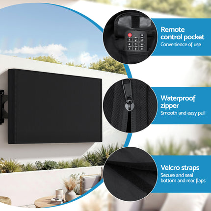 Artiss 55-58 Inch TV Cover Waterproof Outdoor Patio Flat Television Protector 9