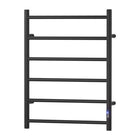 Devanti Heated Towel Rail 6 Round Bars  with Timer Electric Heater Warmer Rack