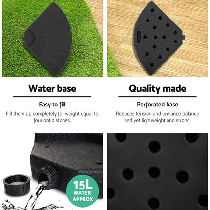 Instahut 3m Outdoor Umbrella w/Base Cantilever Beach Garden Patio Black 5