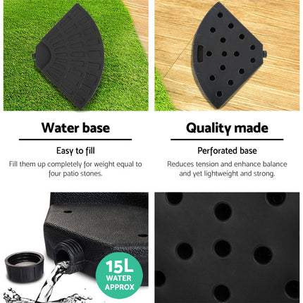 Instahut 3m Outdoor Umbrella w/Base Cantilever Beach Garden Patio Charcoal 5