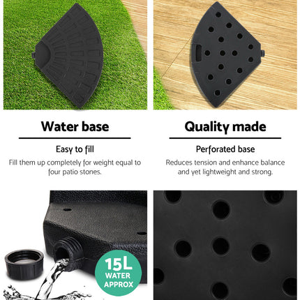 Instahut 3m Outdoor Umbrella w/Base Cantilever Beach Garden Patio Grey 5