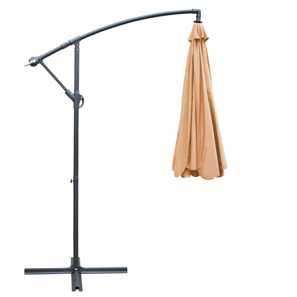 Instahut 3m Outdoor Umbrella Cantilever Beach Garden Patio Beige 3