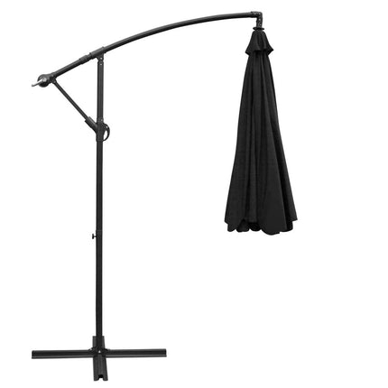 Instahut 3m Outdoor Umbrella Cantilever Beach Garden Patio Black 4