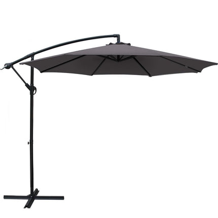 Instahut 3m Outdoor Umbrella Cantilever Beach Garden Patio Charcoal 2