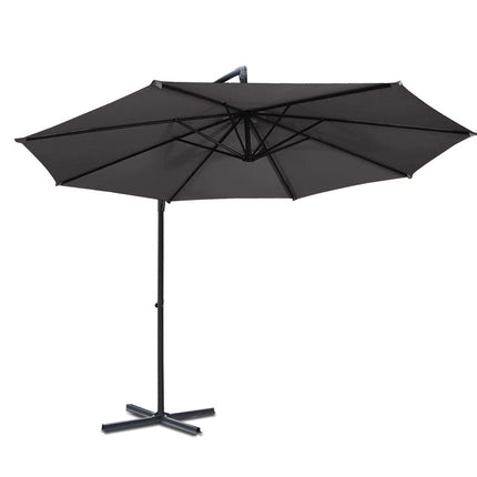 Instahut 3m Outdoor Umbrella Cantilever Beach Garden Patio Charcoal 4