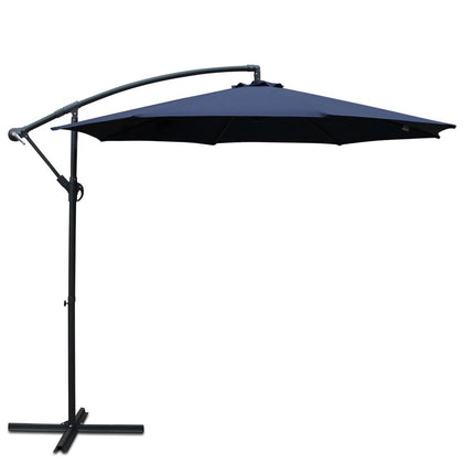 Instahut 3m Outdoor Umbrella Cantilever Beach Garden Patio Navy 2