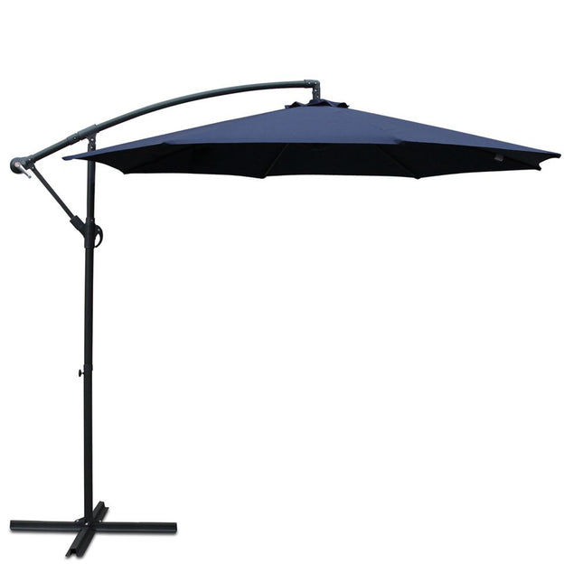 Instahut 3m Outdoor Umbrella Cantilever Beach Garden Patio Navy 2