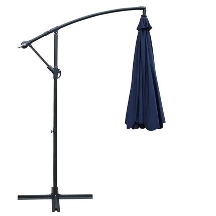 Instahut 3m Outdoor Umbrella Cantilever Beach Garden Patio Navy 4