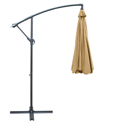 Instahut 3m Outdoor Umbrella Cantilever Garden Beach Patio Beige 3