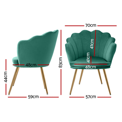 Artiss Armchair Velvet Green Callista 3