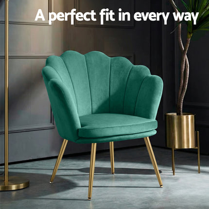 Artiss Armchair Velvet Green Callista 5