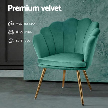 Artiss Armchair Velvet Green Callista 6