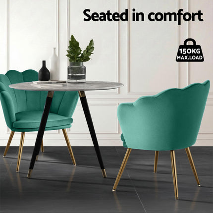 Artiss Armchair Velvet Green Callista 7