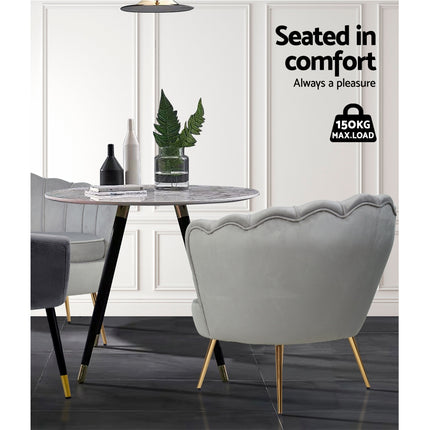Artiss Armchair Velvet Grey Callista 5