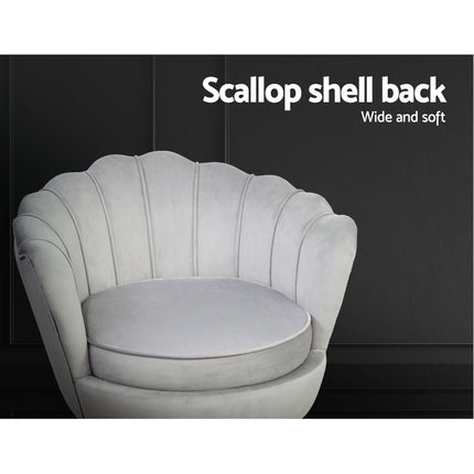 Artiss Armchair Velvet Grey Callista 6