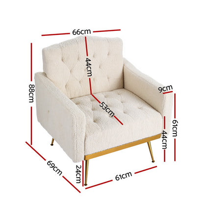 Artiss Armchair Boucle Beige Nicole 2