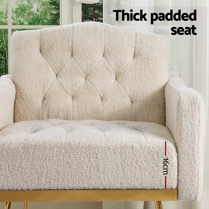 Artiss Armchair Boucle Beige Nicole 5
