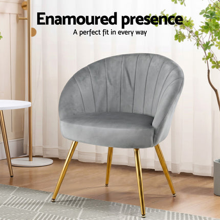 Artiss Armchair Velvet Grey Eloise 5