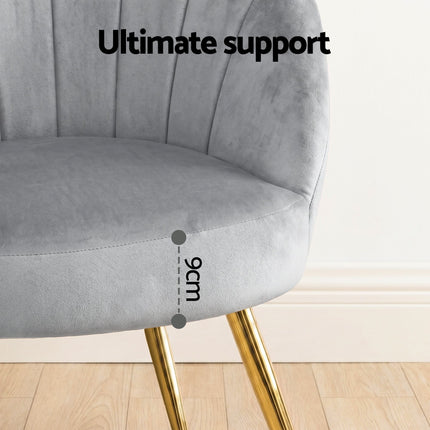 Artiss Armchair Velvet Grey Eloise 7