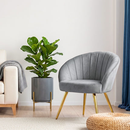 Artiss Armchair Velvet Grey Eloise 10