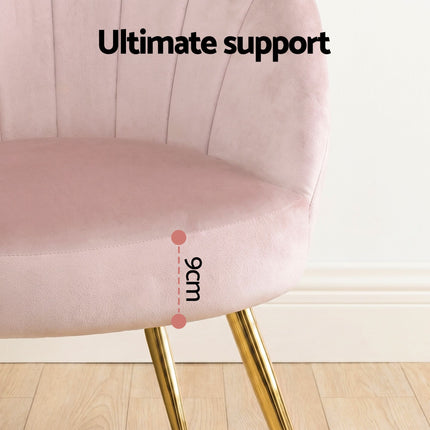Artiss Armchair Velvet Pink Eloise 7
