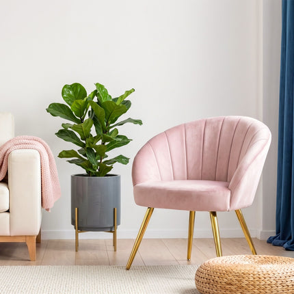 Artiss Armchair Velvet Pink Eloise 10