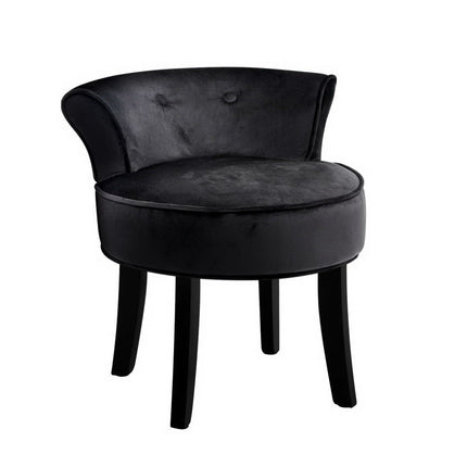 Artiss Vanity Stool Velvet Black Abella 8