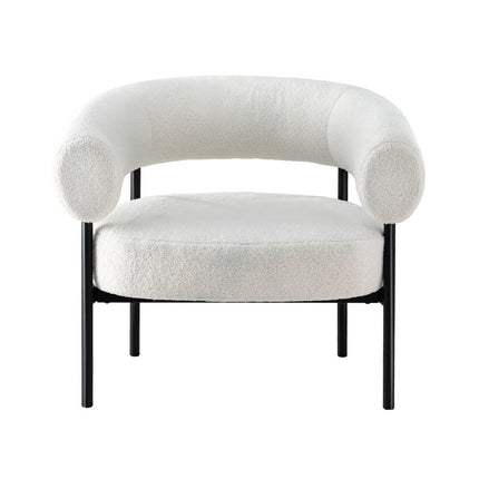 Artiss Armchair Accent Chair Curved Boucle White 3