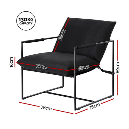 Artiss Armchair Lounge Chair Sling Black 2