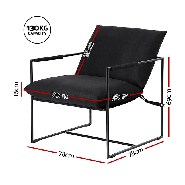 Artiss Armchair Lounge Chair Sling Black 2